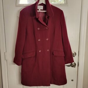 Vintage Wool & Cashmere  Blend Double  Breasted Pea Coat Size UK14 (L)